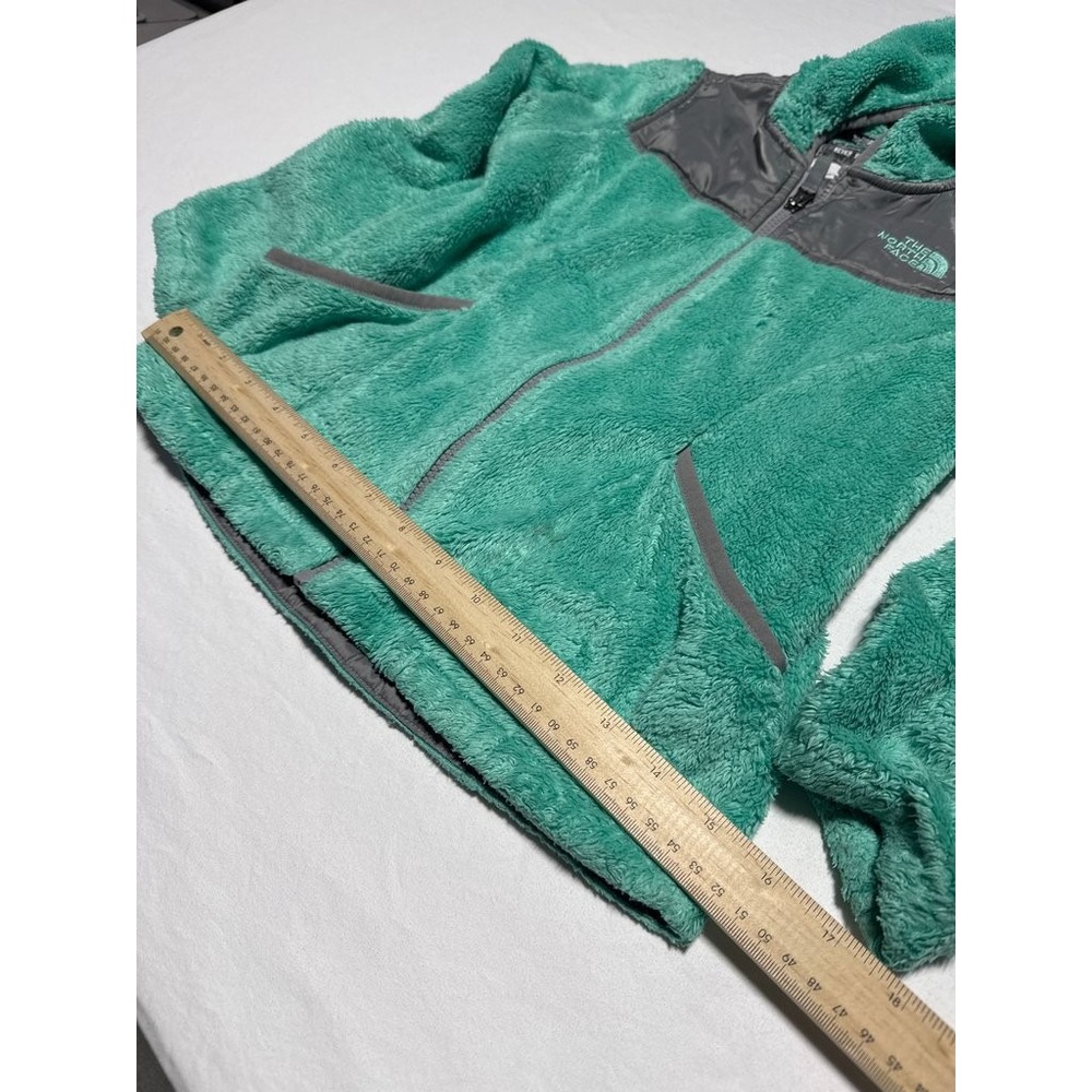 The North Face Osito Fleece Hoodie Jacket Girls S/P 7-8 Mint Green Gray - Picture 4 of 5